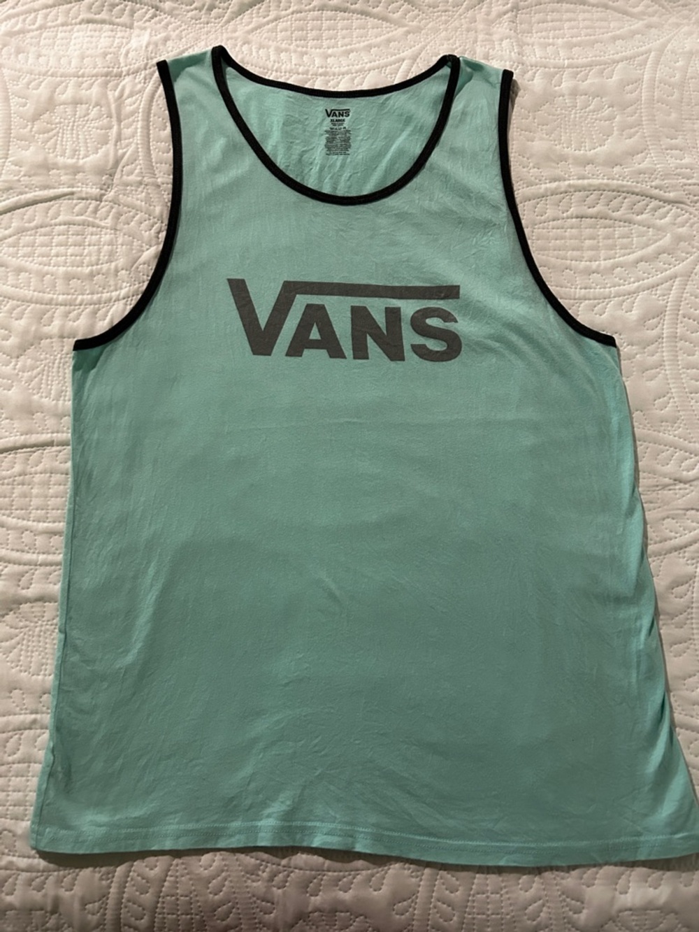 Vans Men’s light blue Tank with Dark grey Logo and Trim Sz: XL